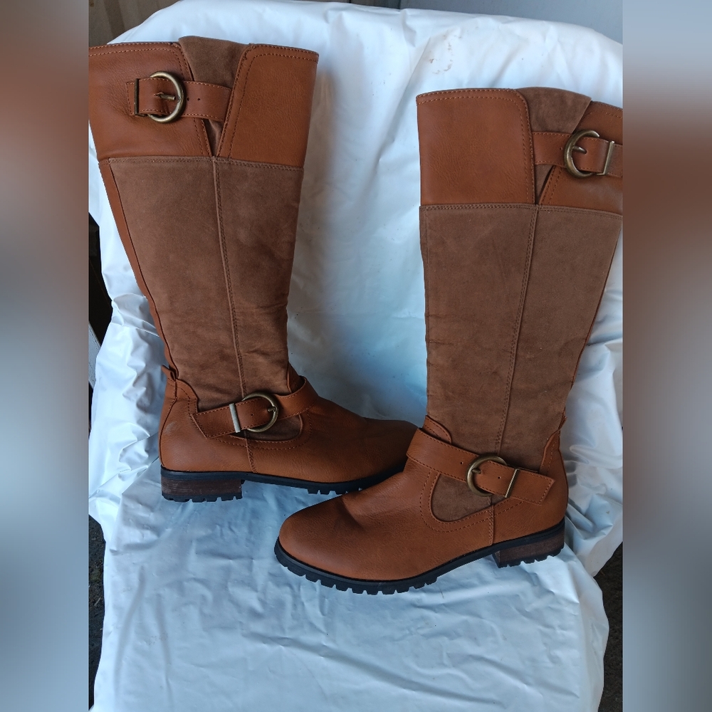 Daily Shoes Stylish Brown Knee-High Boots Womens 7.5